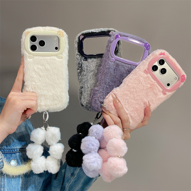 Phone Cases For Iphone 13 - Custodia Protettiva Lusso in Pelliccia Sintetica
