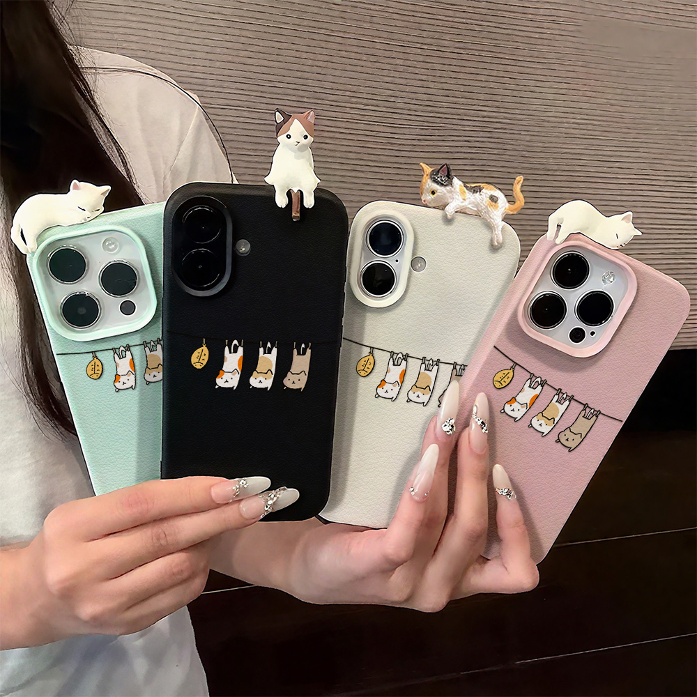 Phone Cases Leather - Custodia in pelle 3D simpatico cartone