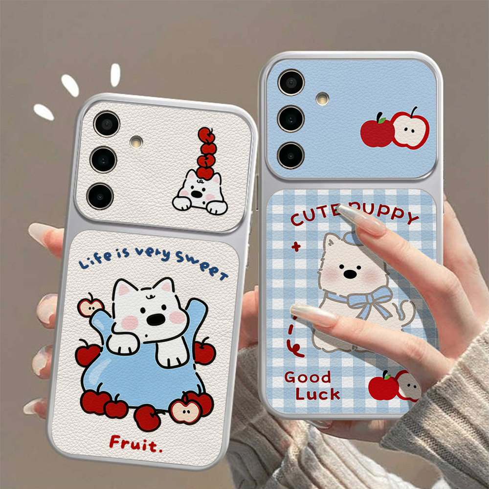 Phone Cases Leather - Custodia per telefono con simpatico cucciolo